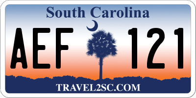 SC license plate AEF121
