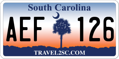 SC license plate AEF126