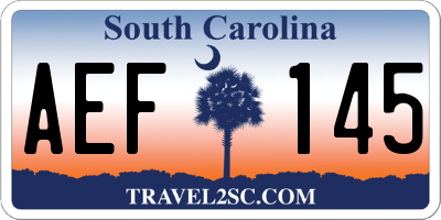 SC license plate AEF145