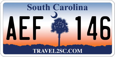 SC license plate AEF146