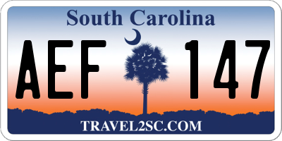 SC license plate AEF147