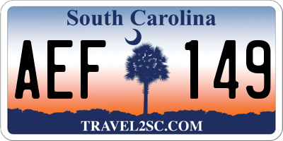 SC license plate AEF149
