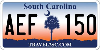 SC license plate AEF150