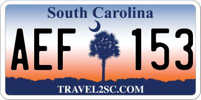 SC license plate AEF153