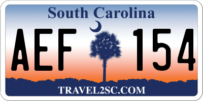 SC license plate AEF154