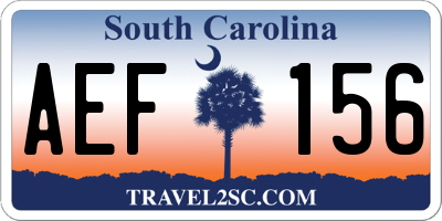 SC license plate AEF156