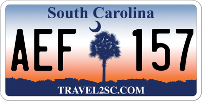 SC license plate AEF157