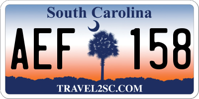 SC license plate AEF158