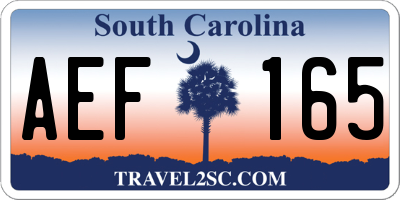 SC license plate AEF165