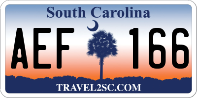 SC license plate AEF166