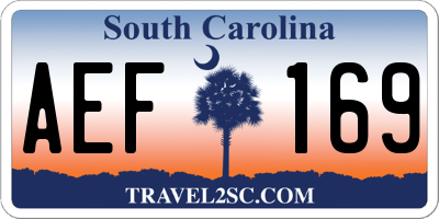 SC license plate AEF169