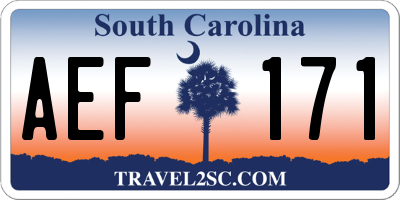 SC license plate AEF171