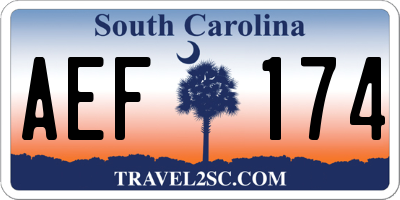 SC license plate AEF174