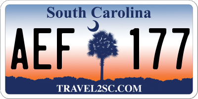 SC license plate AEF177