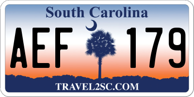 SC license plate AEF179