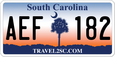 SC license plate AEF182