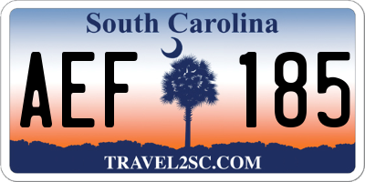 SC license plate AEF185