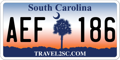 SC license plate AEF186