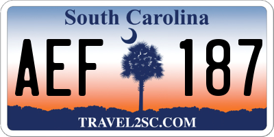 SC license plate AEF187