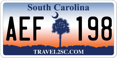 SC license plate AEF198