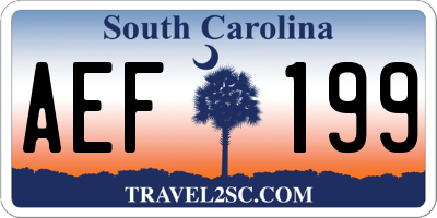 SC license plate AEF199