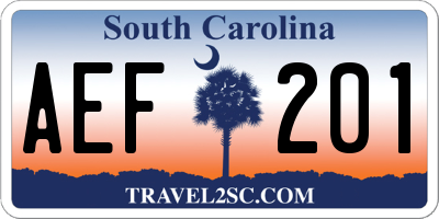SC license plate AEF201