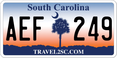 SC license plate AEF249