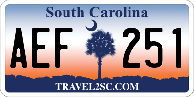 SC license plate AEF251