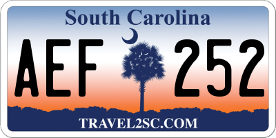 SC license plate AEF252