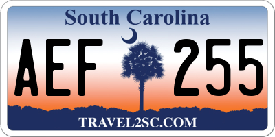 SC license plate AEF255