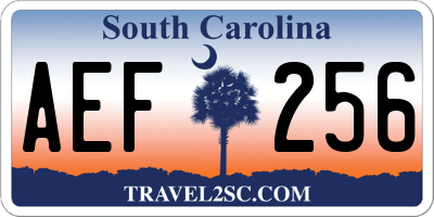 SC license plate AEF256