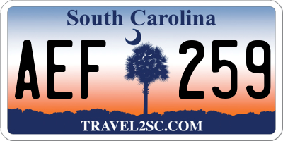 SC license plate AEF259
