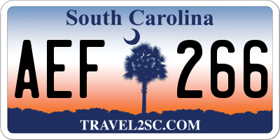 SC license plate AEF266