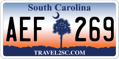 SC license plate AEF269
