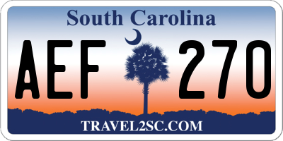 SC license plate AEF270