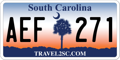 SC license plate AEF271