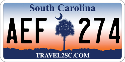SC license plate AEF274