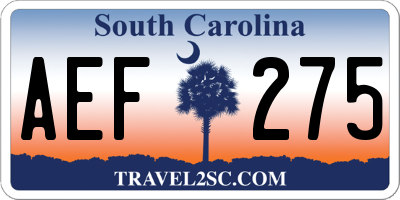 SC license plate AEF275
