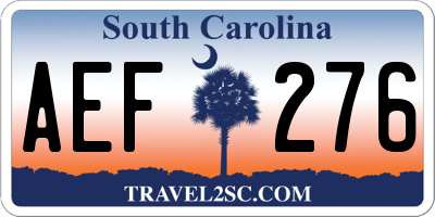 SC license plate AEF276