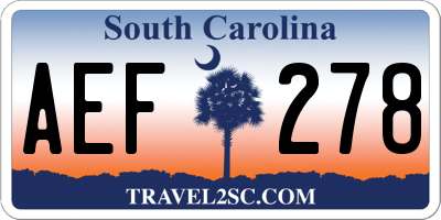 SC license plate AEF278