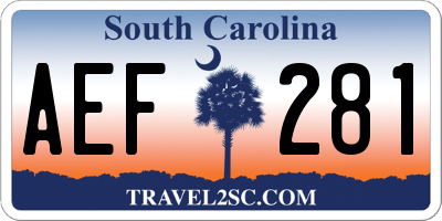 SC license plate AEF281