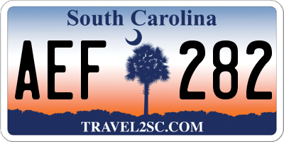 SC license plate AEF282