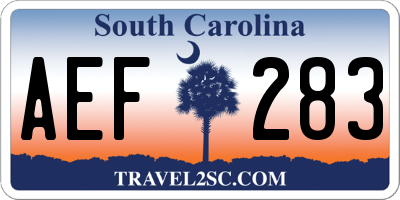 SC license plate AEF283