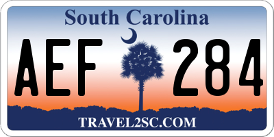 SC license plate AEF284