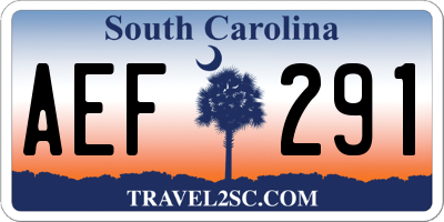 SC license plate AEF291