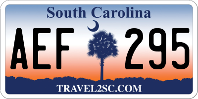SC license plate AEF295