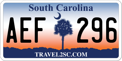 SC license plate AEF296
