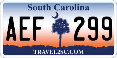 SC license plate AEF299