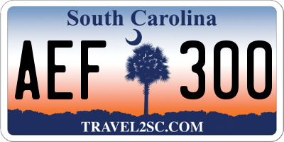 SC license plate AEF300