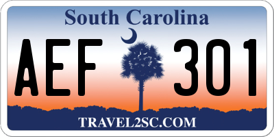SC license plate AEF301